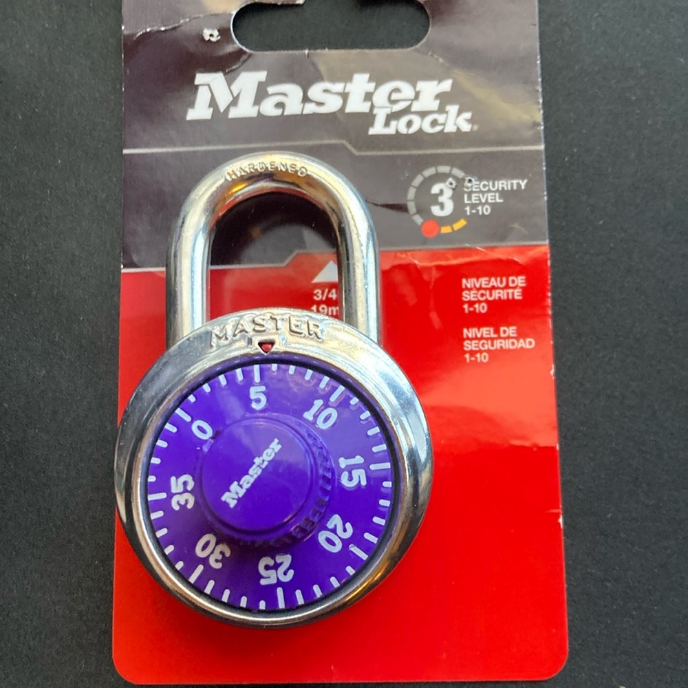 Master Padlock, Purple for gym, school, etc.